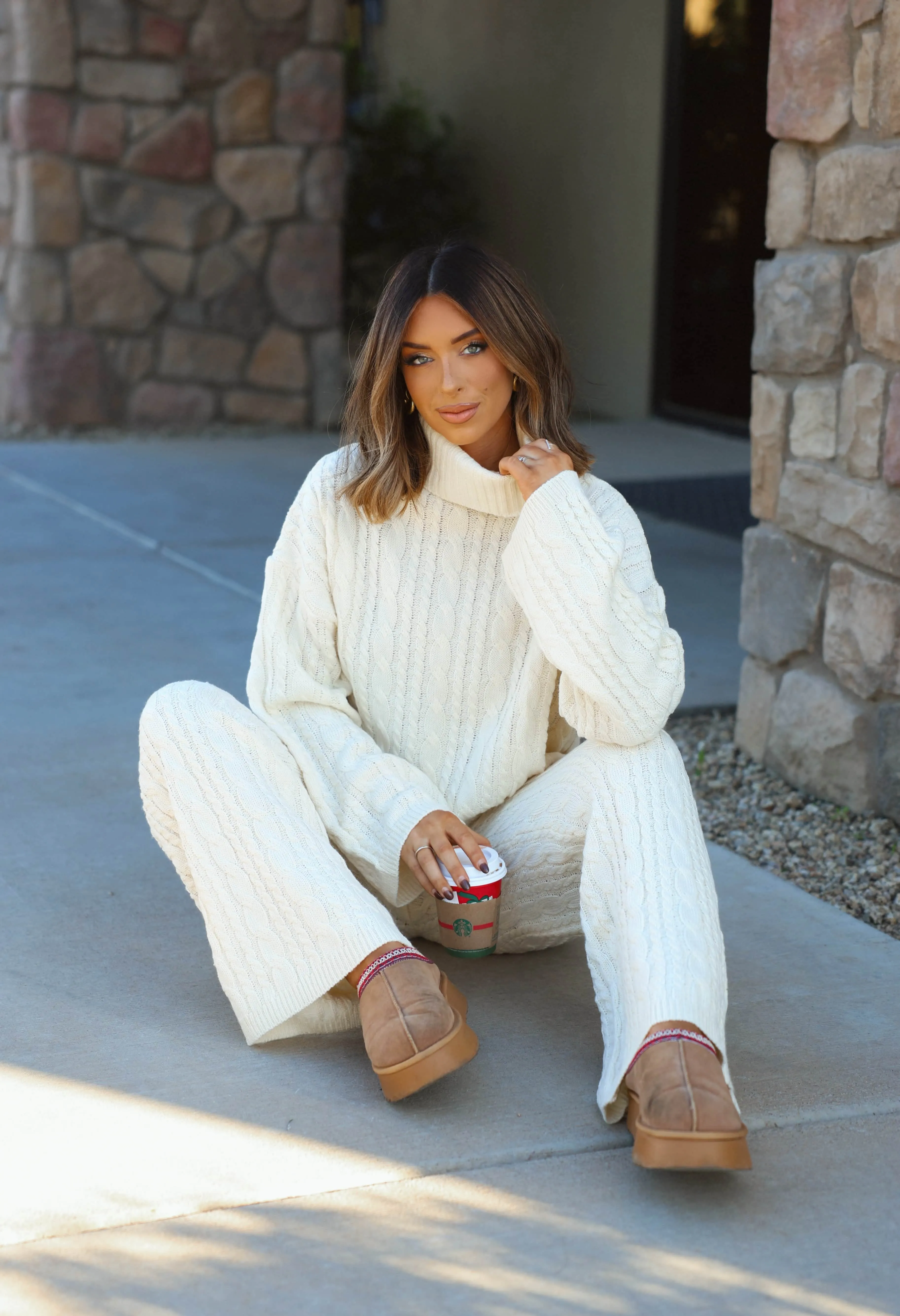 Snowed In Cable Knit Sweater sold by LANE 201 product image thumbnail 3