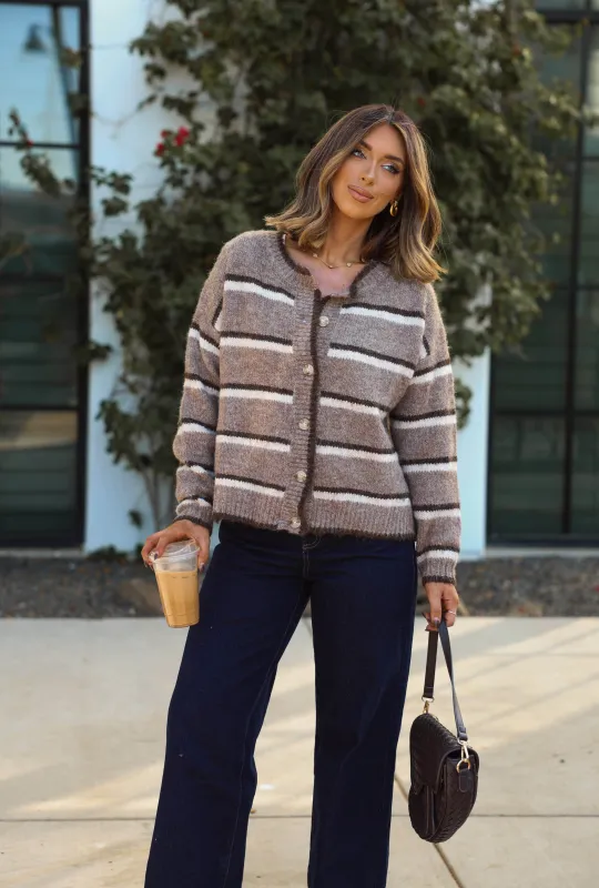 Cafe Date Cardigan sold by LANE 201