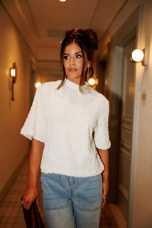 Champagne Fizz Sequin Top sold by LANE 201