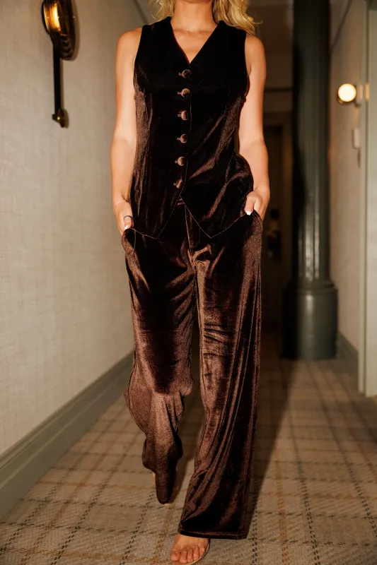 Brown Velvet Pants sold by LANE 201