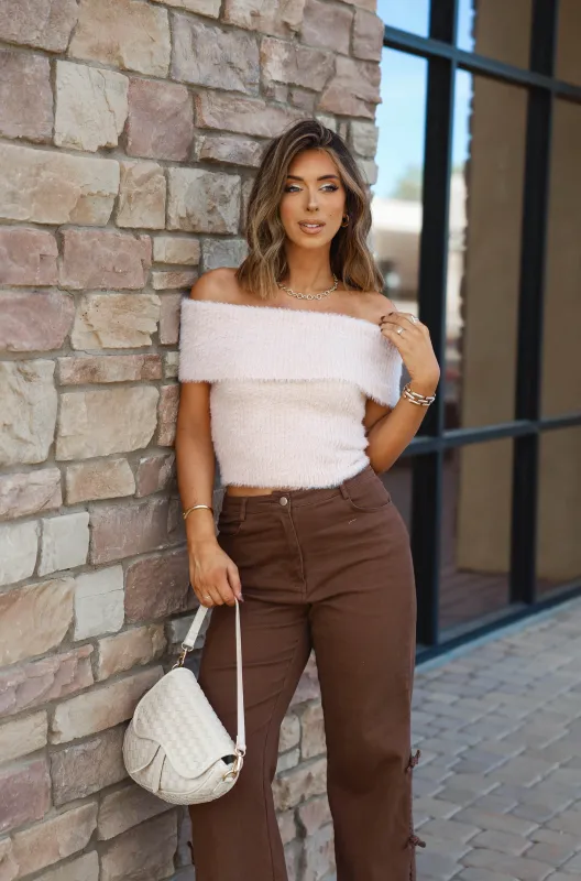 Beige Mohair Sweater Top sold by LANE 201