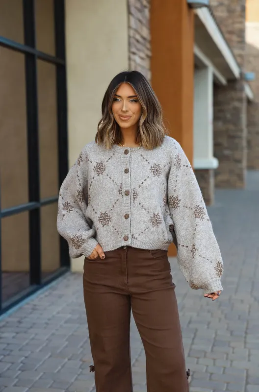 Snowflake Sweater Cardigan sold by LANE 201