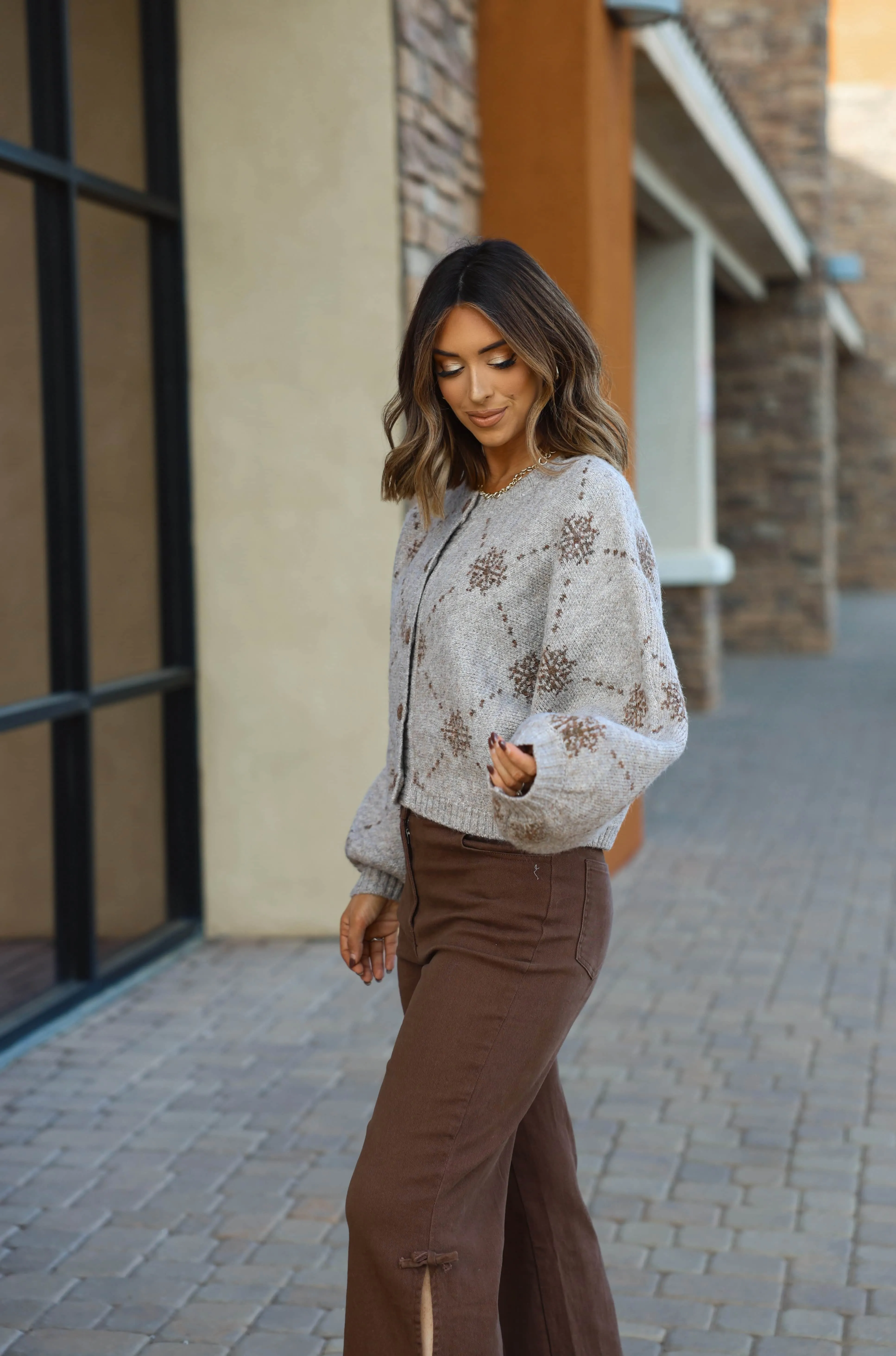 Snowflake Sweater Cardigan sold by LANE 201 product image thumbnail 4