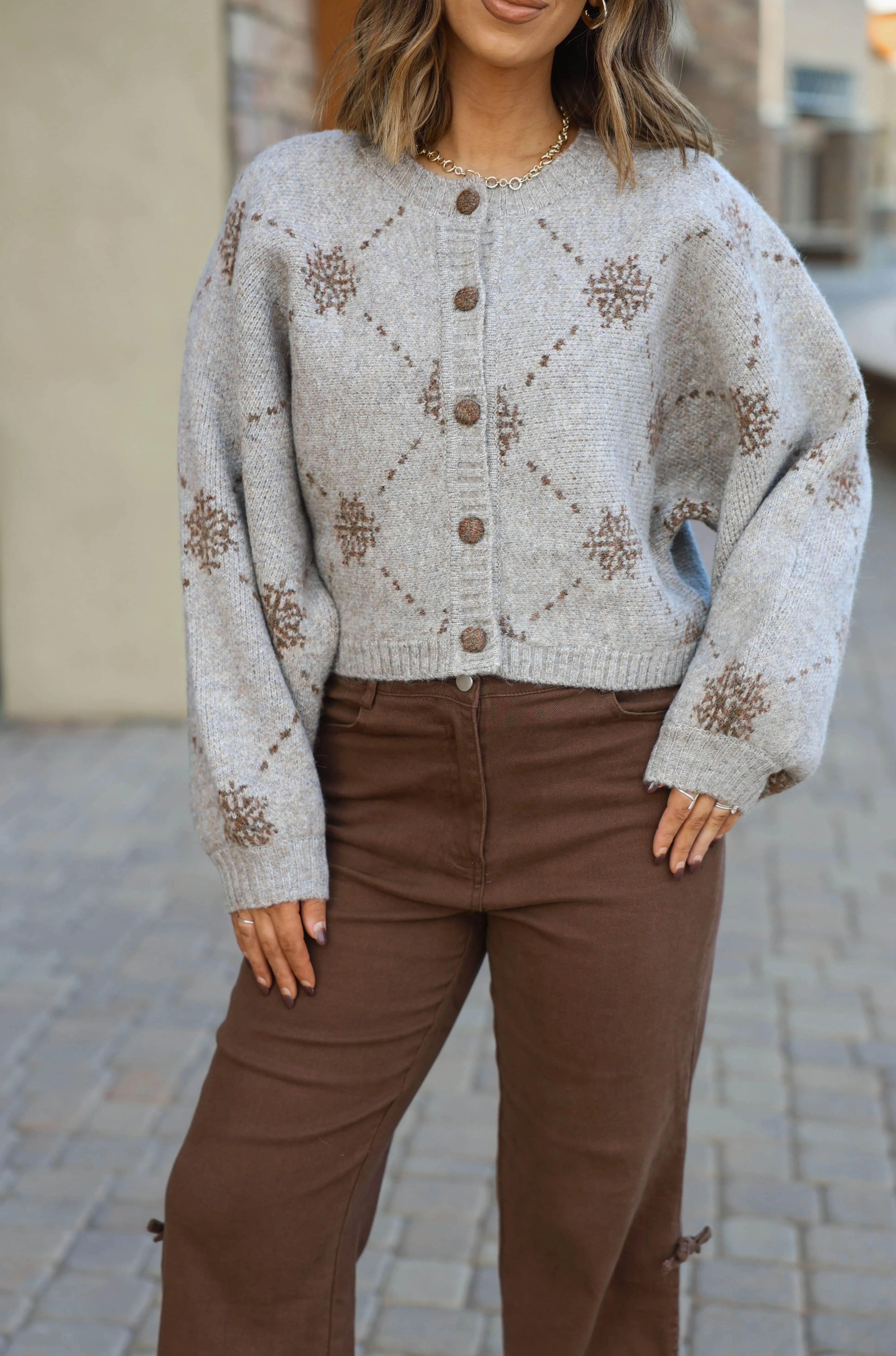 Snowflake Sweater Cardigan sold by LANE 201 product image thumbnail 2