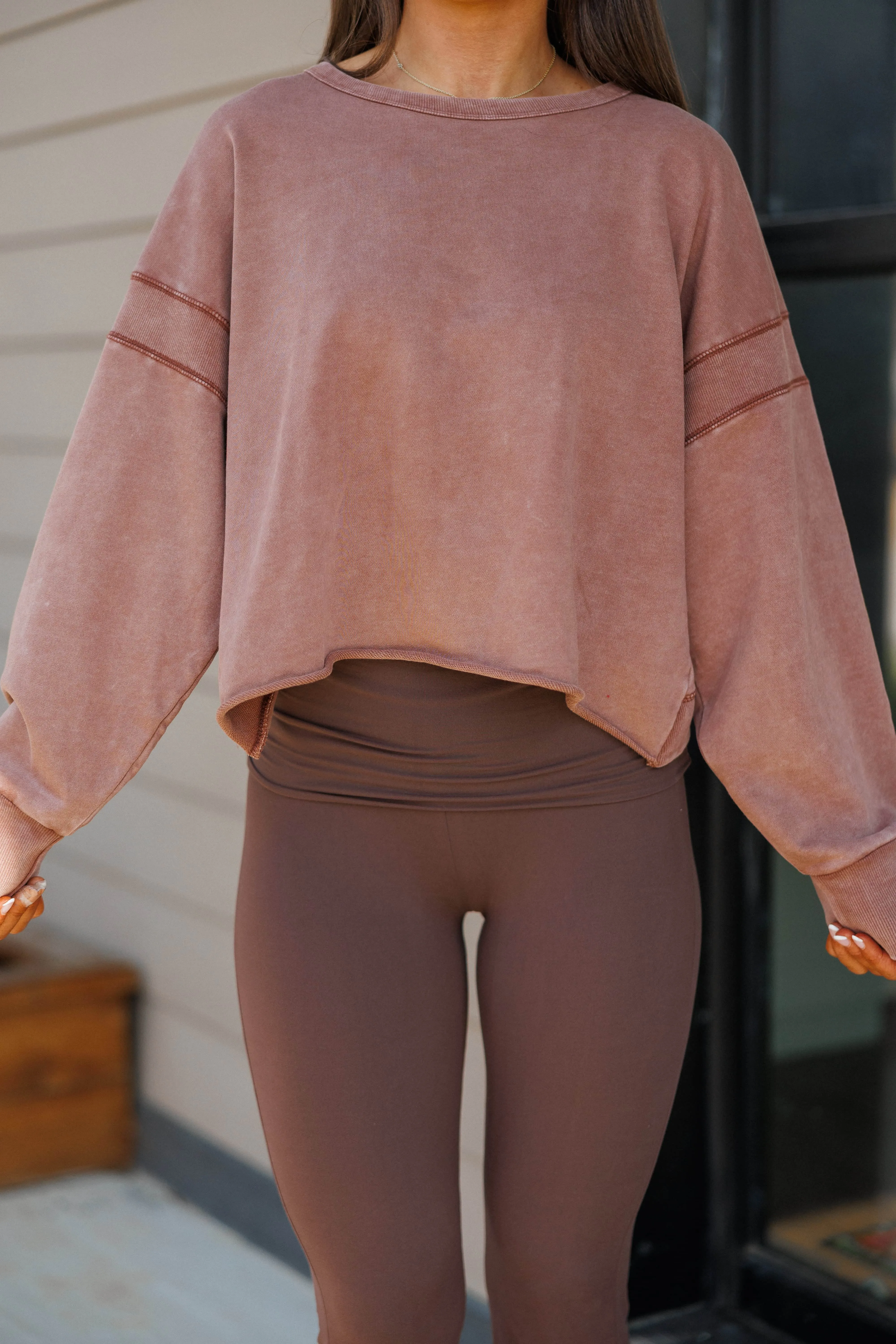 Mineral Wash Cutout Back Sweatshirt sold by LANE 201 product image thumbnail 3