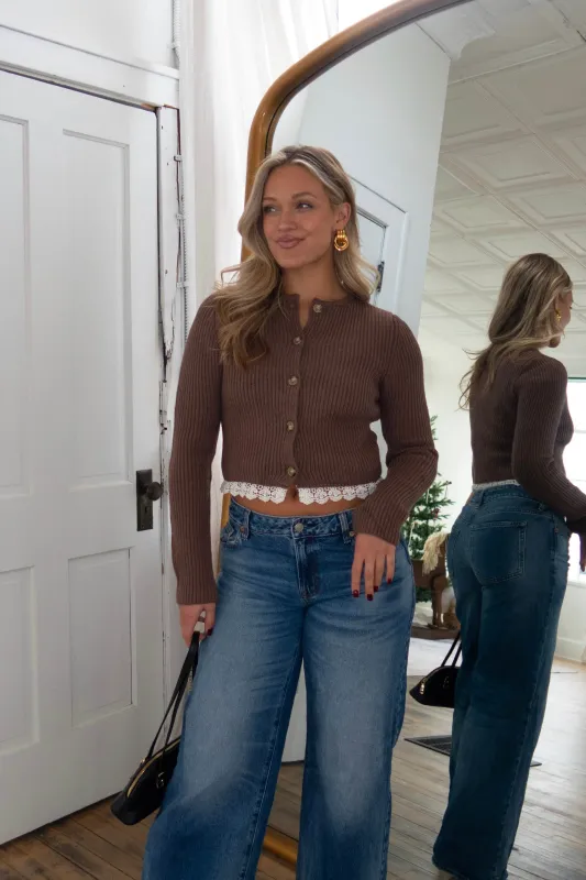 One More Coffee Cardigan sold by LANE 201