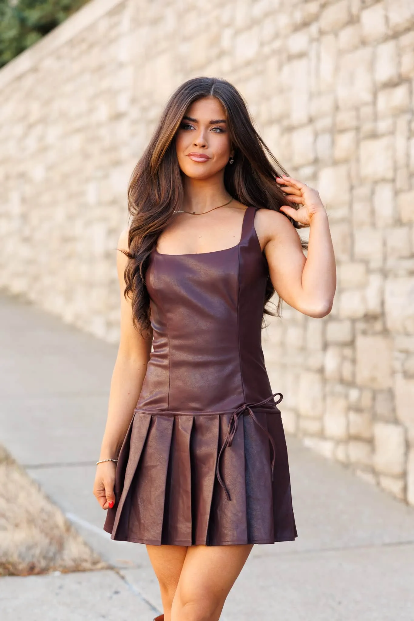 Cover Girl Leather Dress sold by LANE 201 product image thumbnail 4