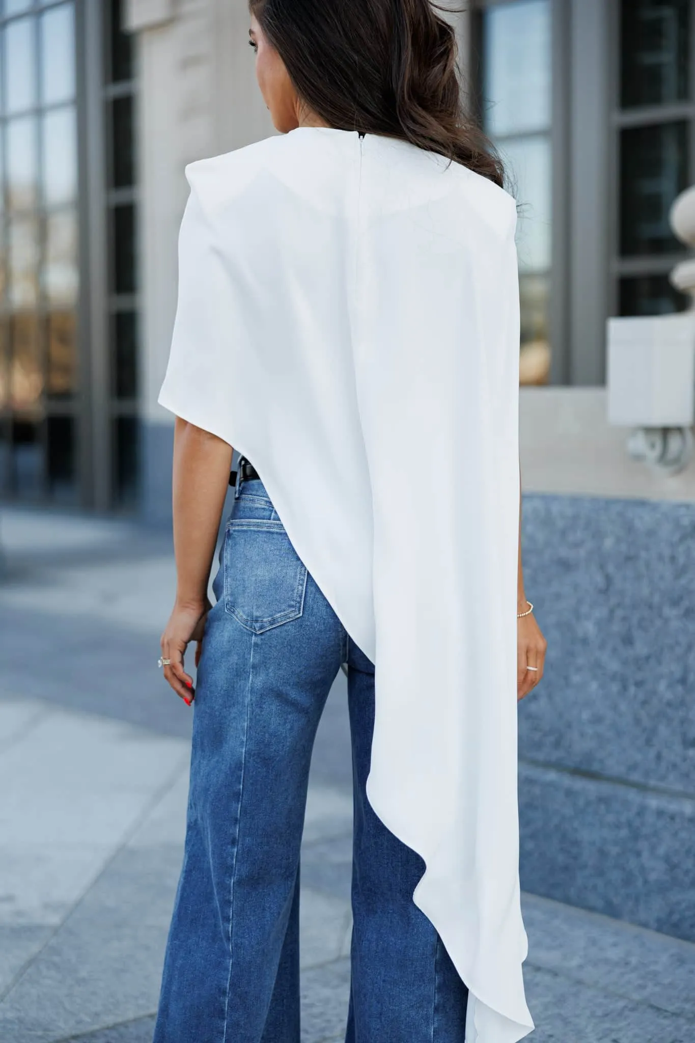 Asymmetrical Cape Top sold by LANE 201 product image thumbnail 2