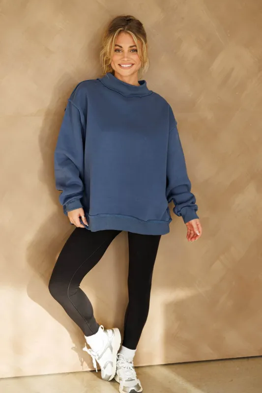 Power Down Mock Neck Sweatshirt sold by LANE 201
