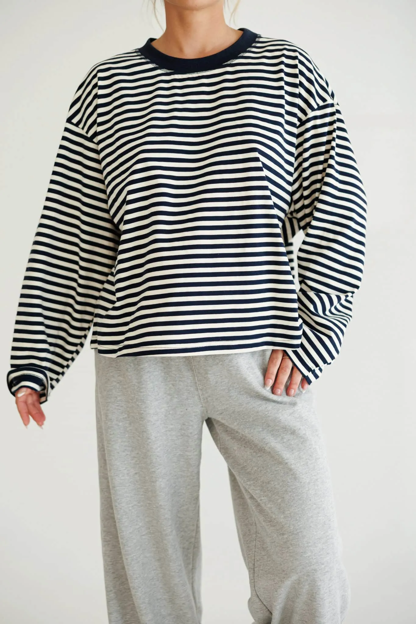 Oversized Striped Basic Tee sold by LANE 201 product image thumbnail 2