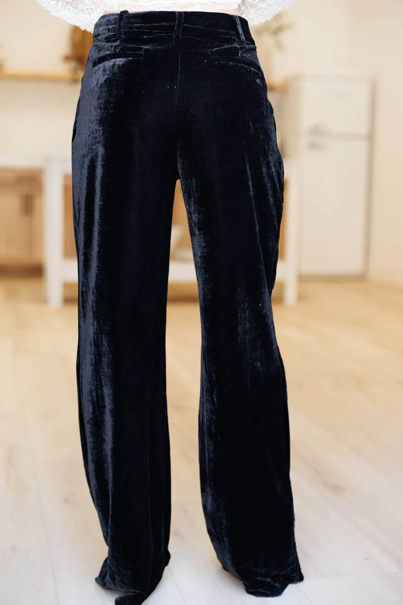 Black Straight Leg Velvet Pants sold by LANE 201 product image thumbnail 2