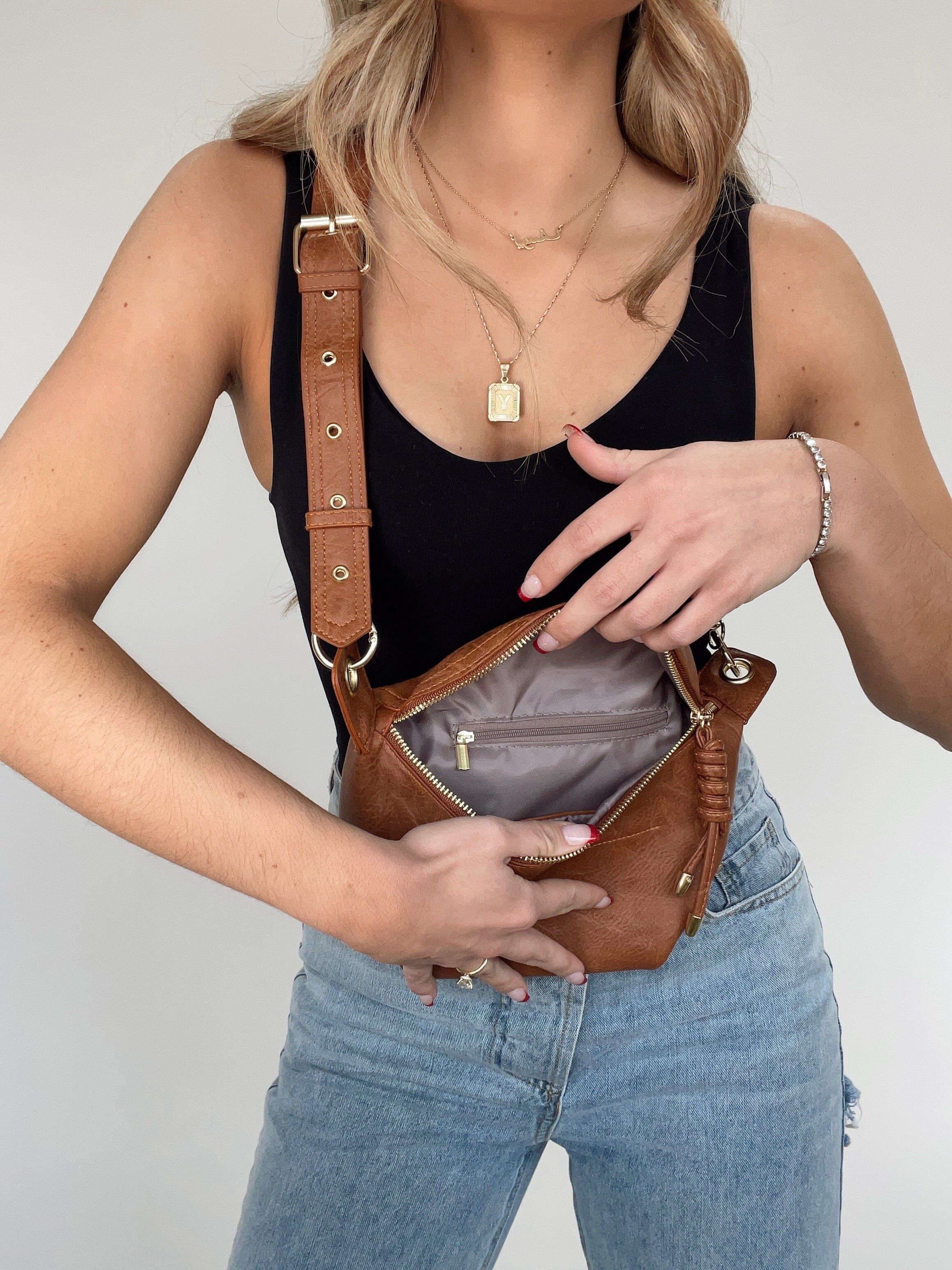 Cognac Always Prepared Crossbody Bag sold by LANE 201 product image thumbnail 2
