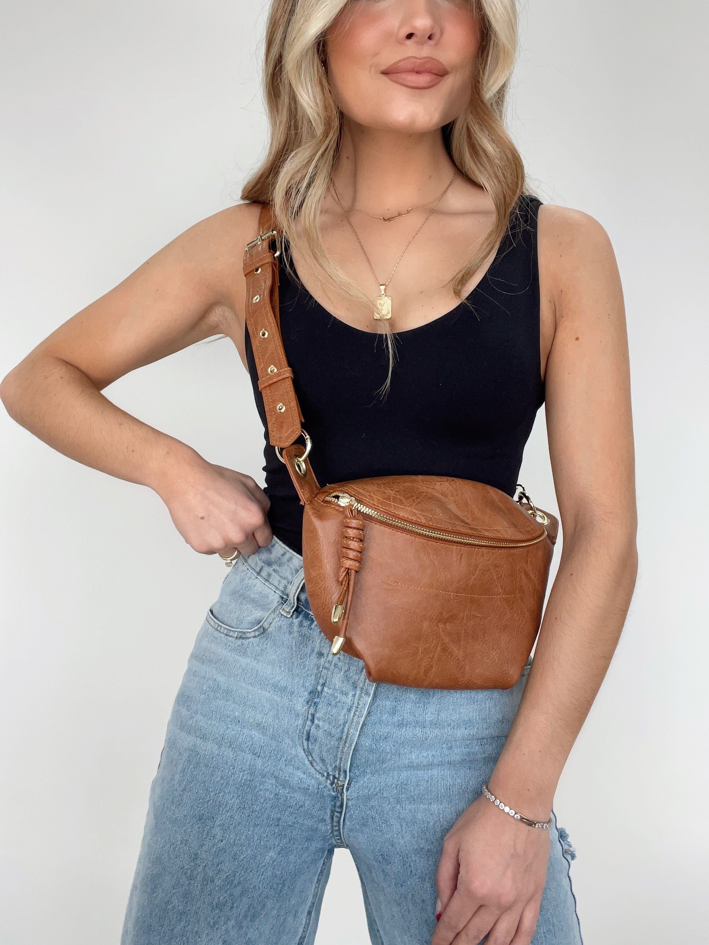 Cognac Always Prepared Crossbody Bag sold by LANE 201 product image thumbnail 4