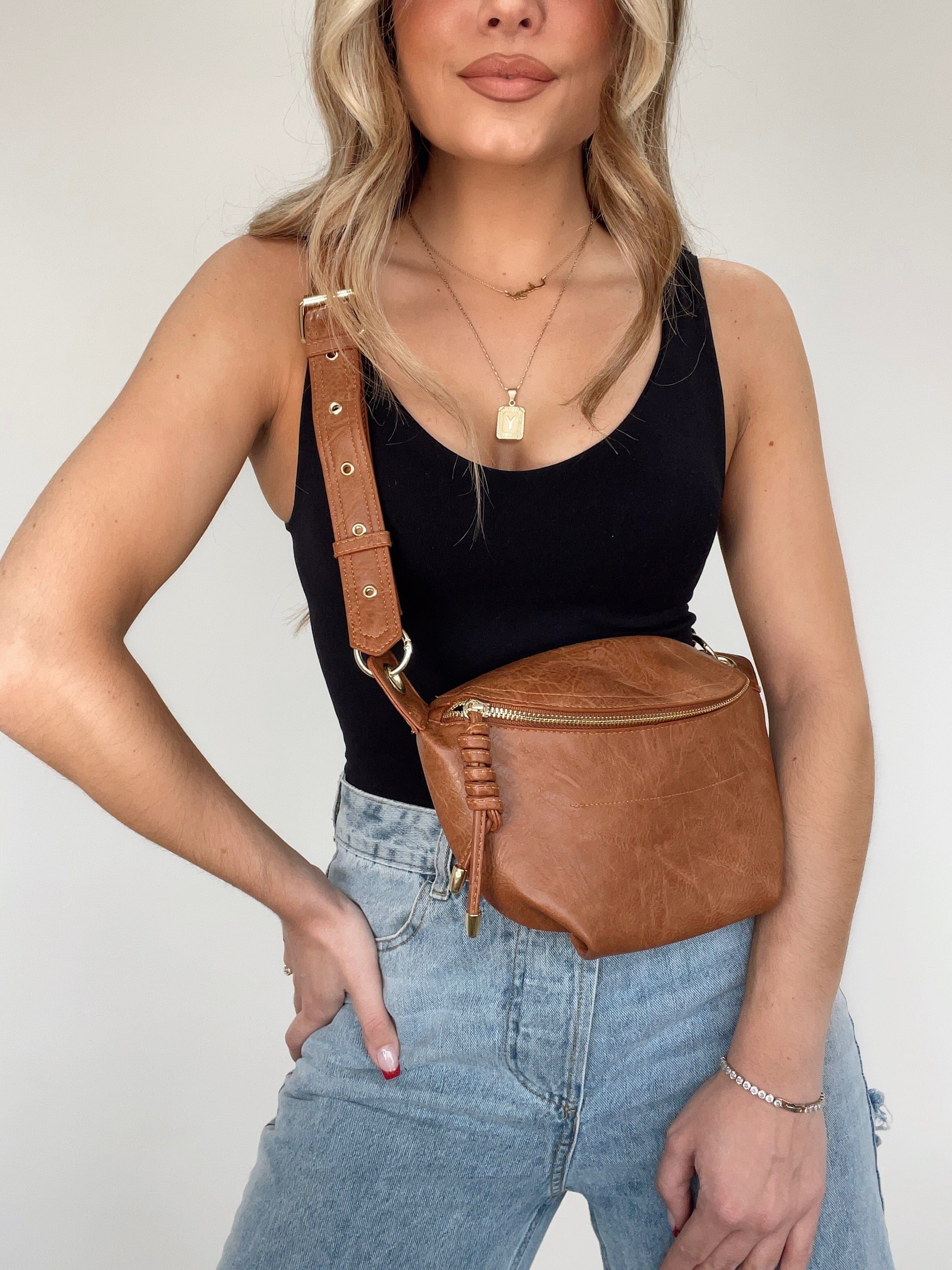 Cognac Always Prepared Crossbody Bag sold by LANE 201 product image thumbnail 3