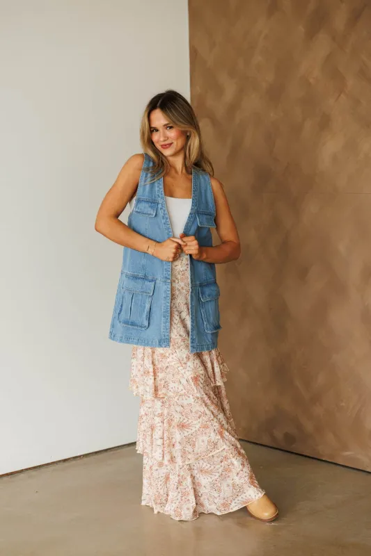 Oversized Denim Pocket Vest sold by LANE 201