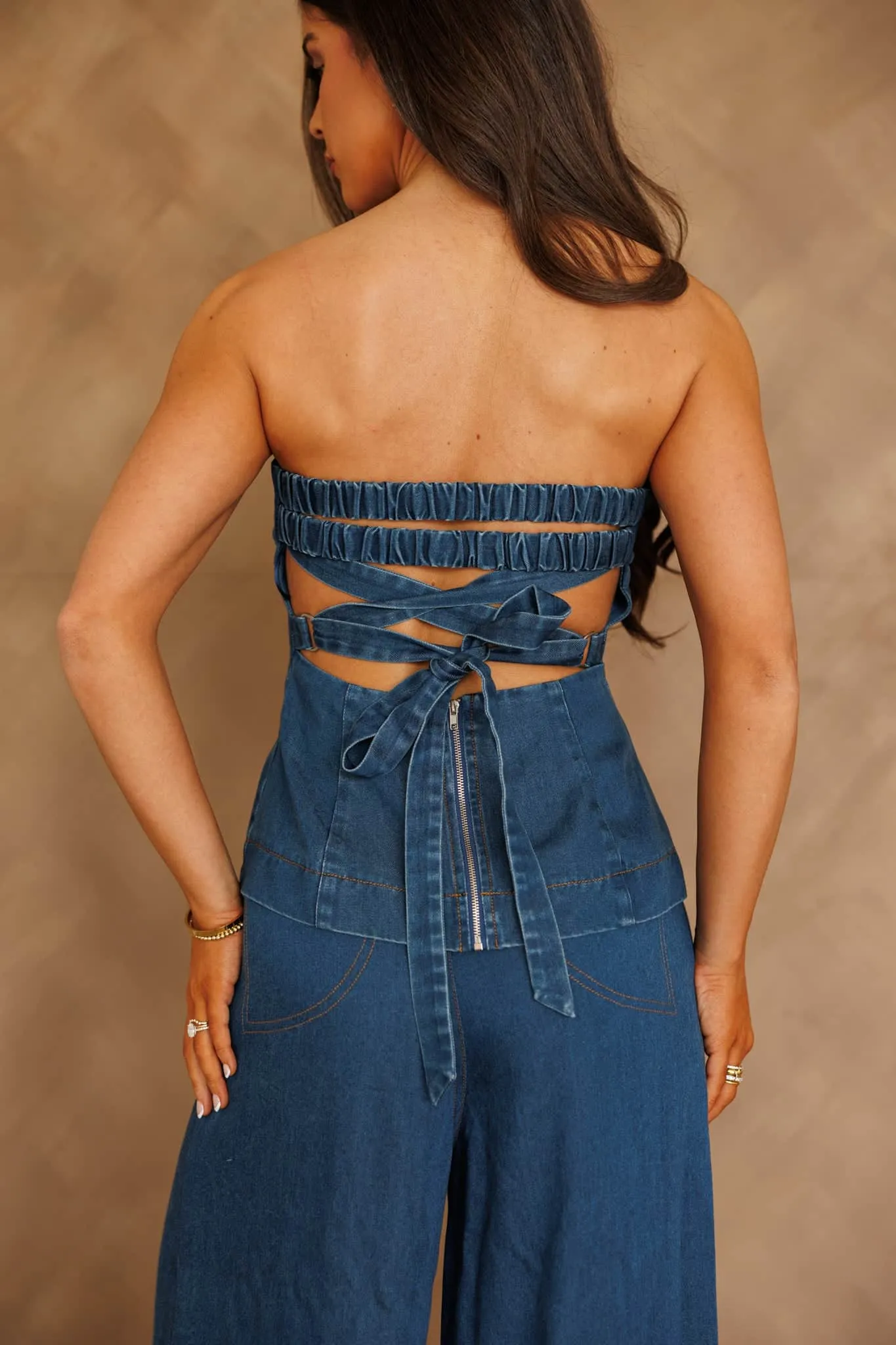 Westward Denim Tube Top sold by LANE 201 product image thumbnail 2