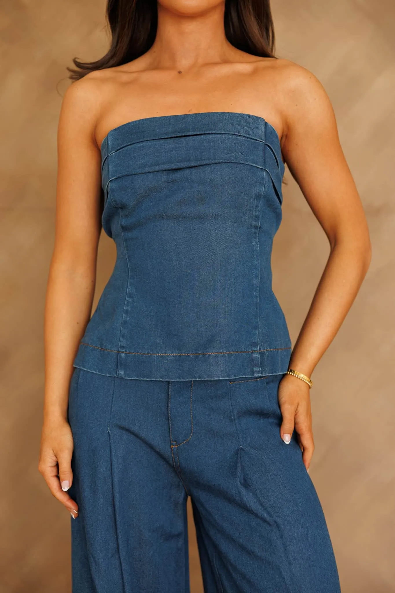 Westward Denim Tube Top sold by LANE 201 product image thumbnail 4