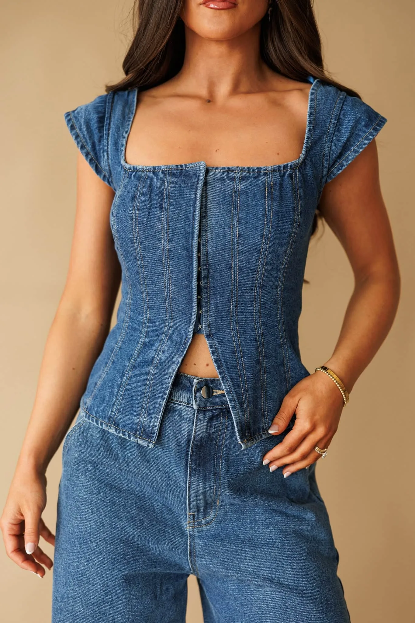 The Downtown Denim Top sold by LANE 201 product image thumbnail 3