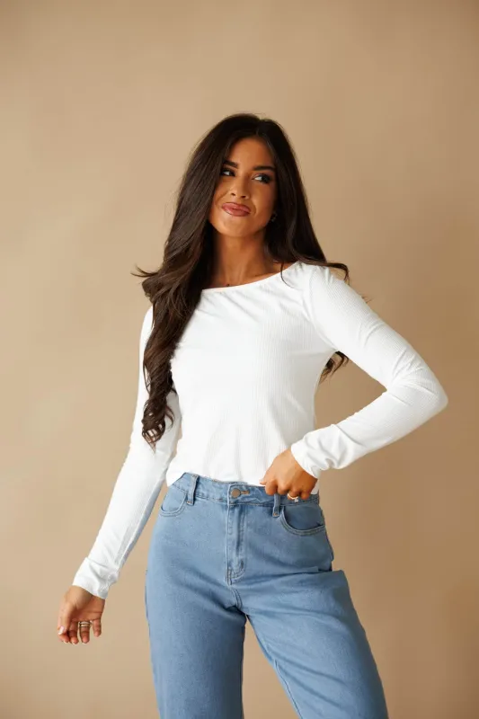 Neutral Muse Ribbed Top made by Le Lis