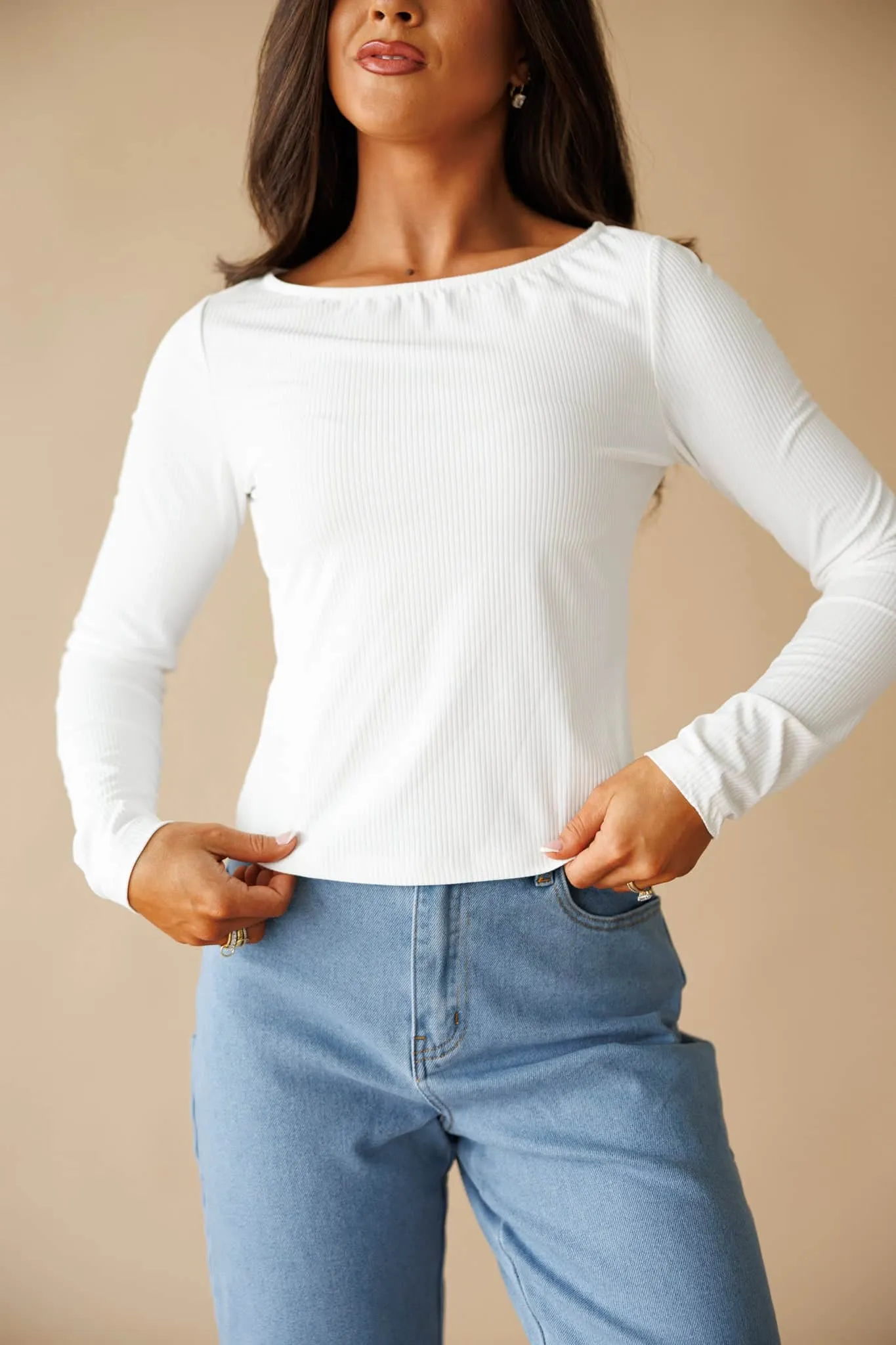 Neutral Muse Ribbed Top sold by LANE 201 product image thumbnail 3