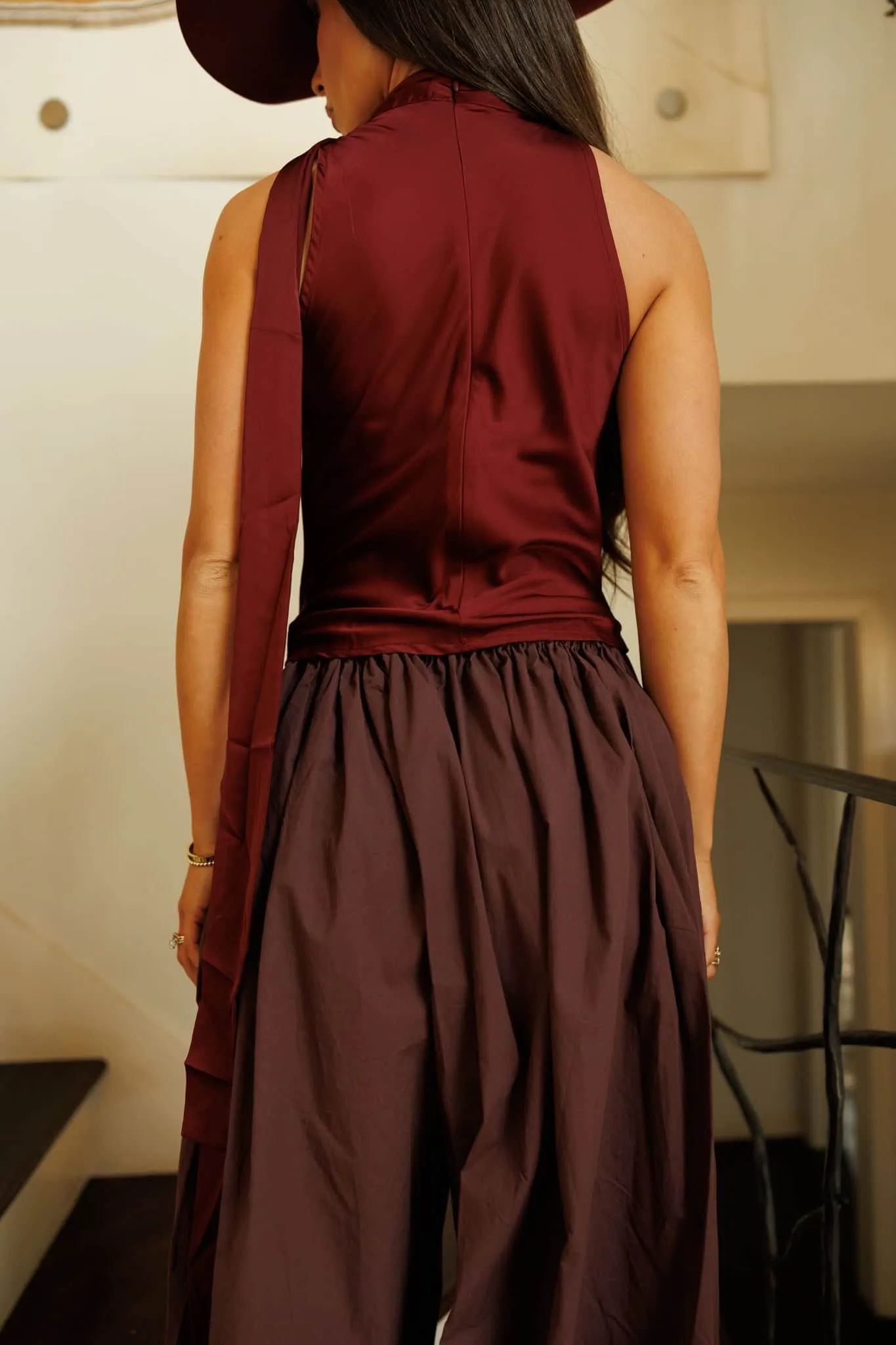 Satin Halter Scarf Tank sold by LANE 201 product image thumbnail 3