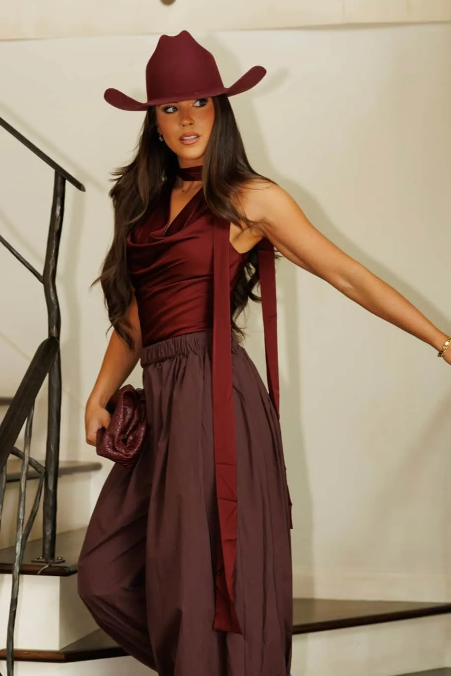 Satin Halter Scarf Tank sold by LANE 201 product image thumbnail 5