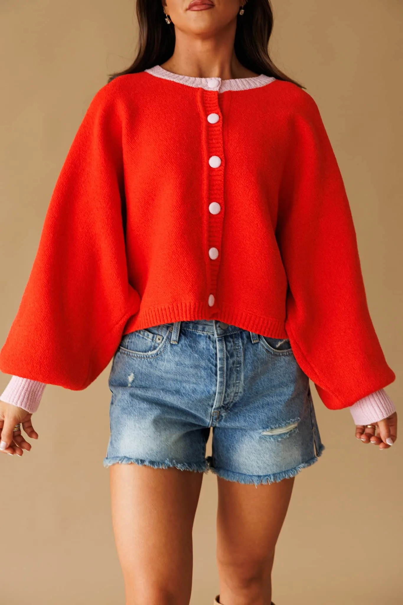 Contrast Crush Cardigan sold by LANE 201 product image thumbnail 2