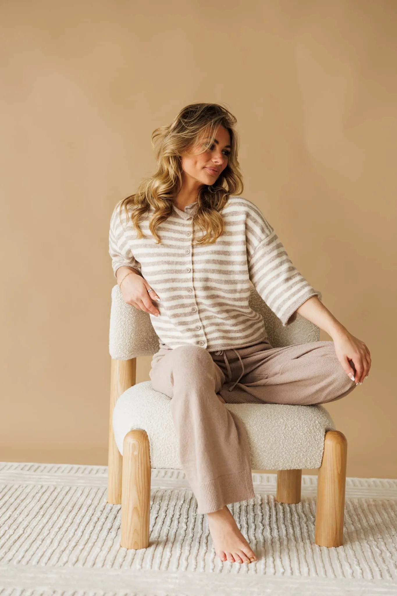 Striped Quarter Sleeve Cardigan sold by LANE 201 product image thumbnail 4