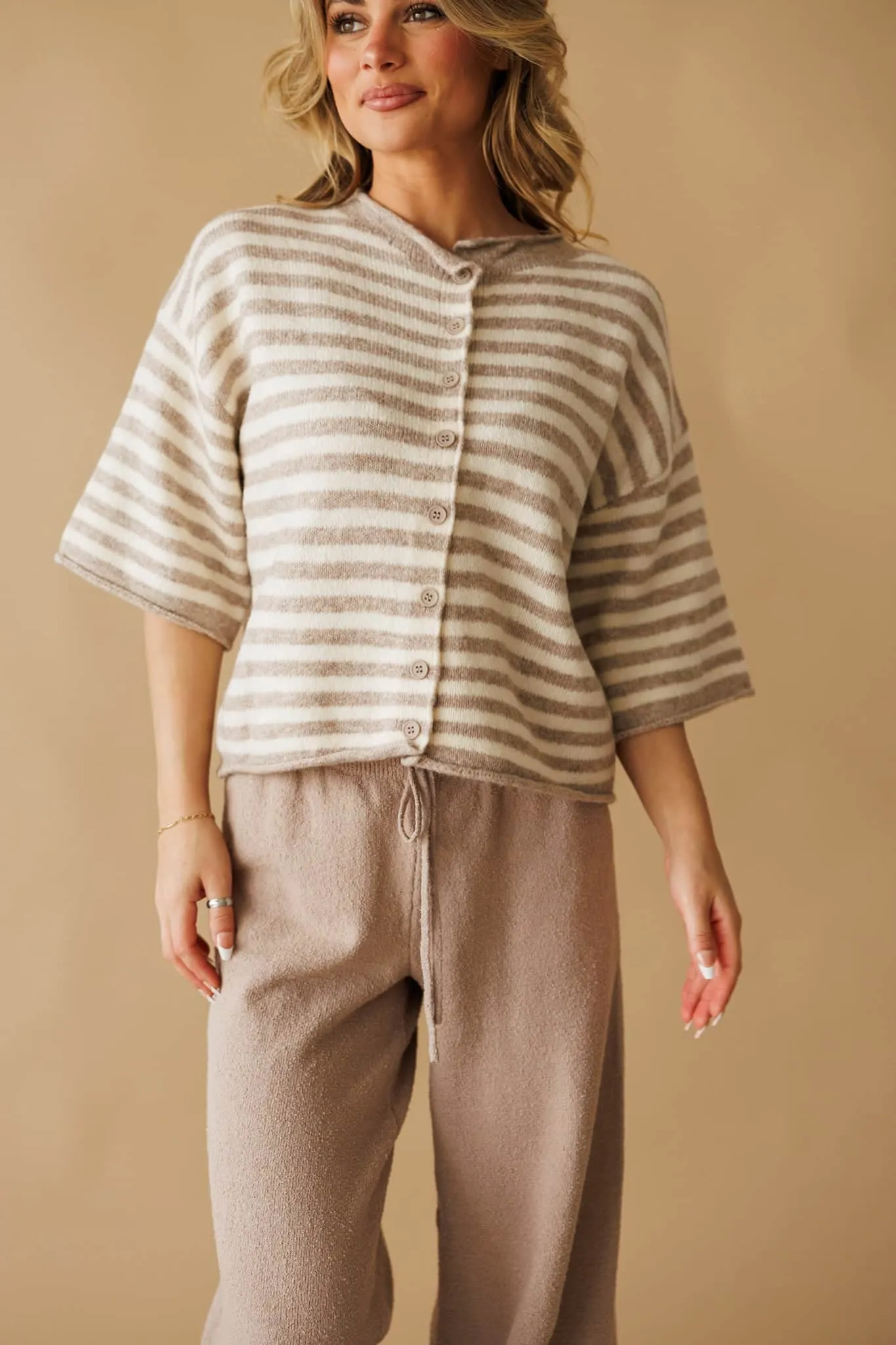 Striped Quarter Sleeve Cardigan sold by LANE 201 product image thumbnail 2