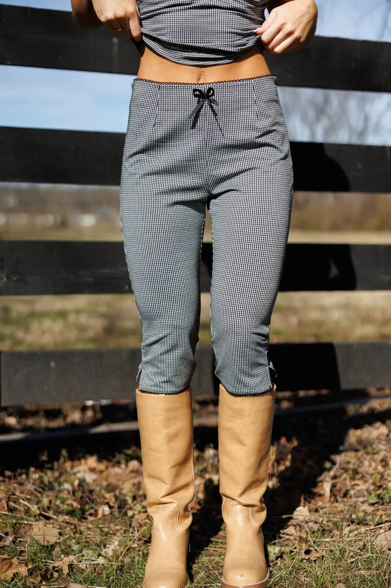 Honeyfield Gingham Capri Pant sold by LANE 201