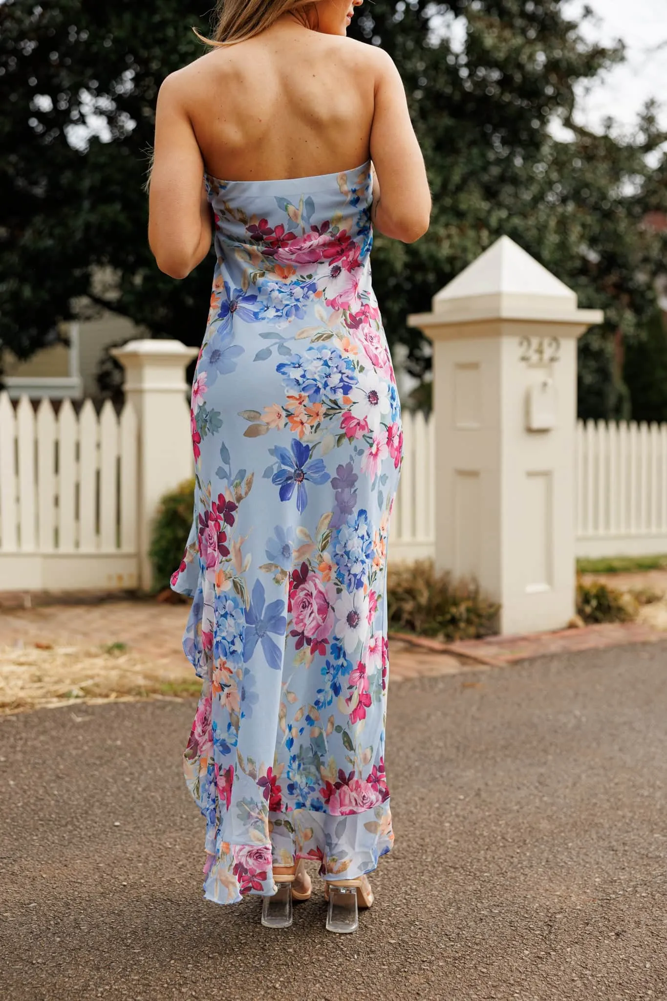 Watercolor Petals Maxi Dress sold by LANE 201 product image thumbnail 4