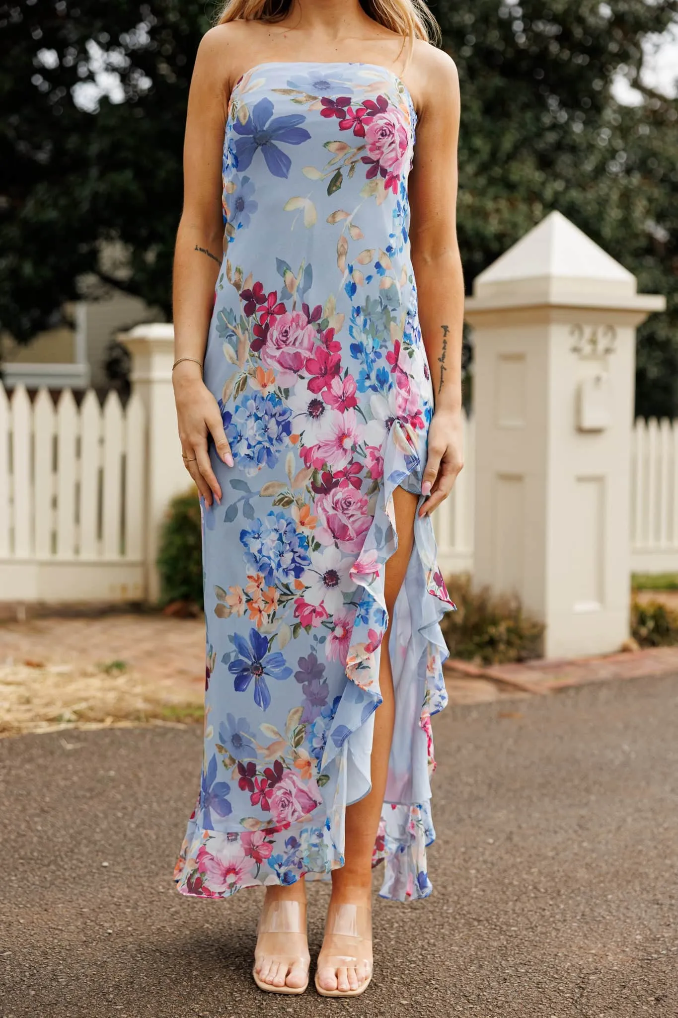 Watercolor Petals Maxi Dress sold by LANE 201 product image thumbnail 2