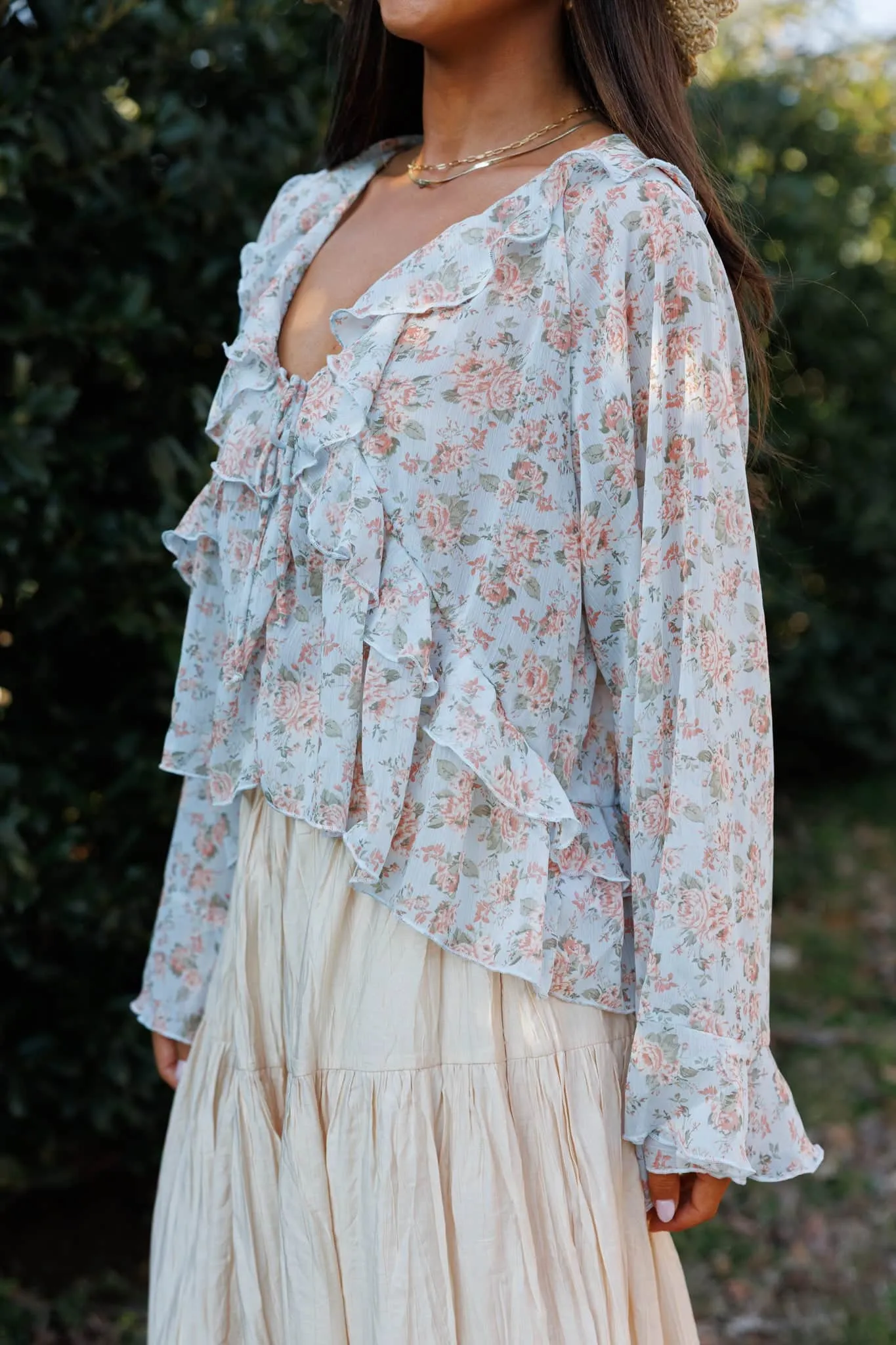 Sweet Grace Ruffle Top sold by LANE 201 product image thumbnail 4