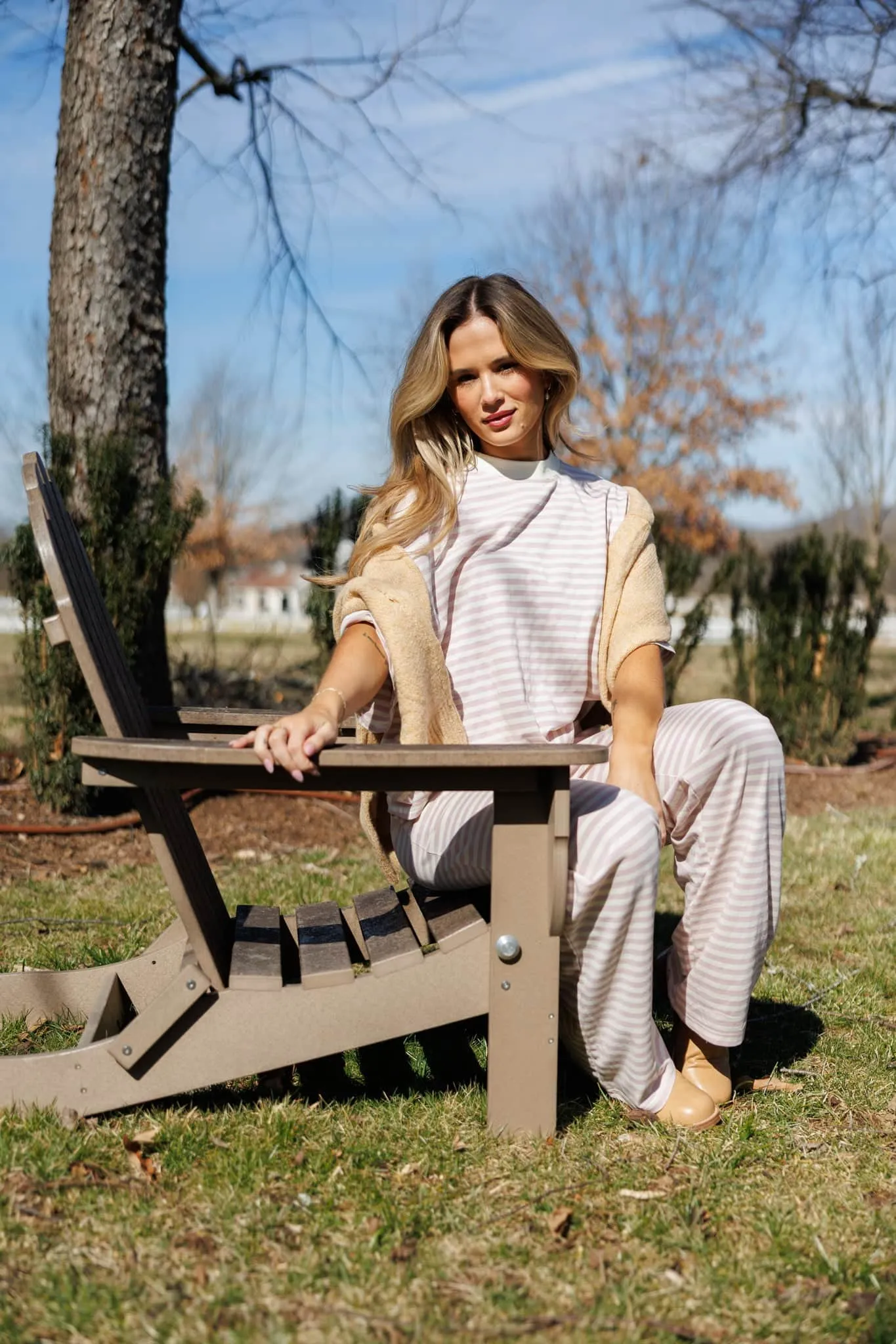 Porchlight Pink Striped Pants sold by LANE 201 product image thumbnail 2