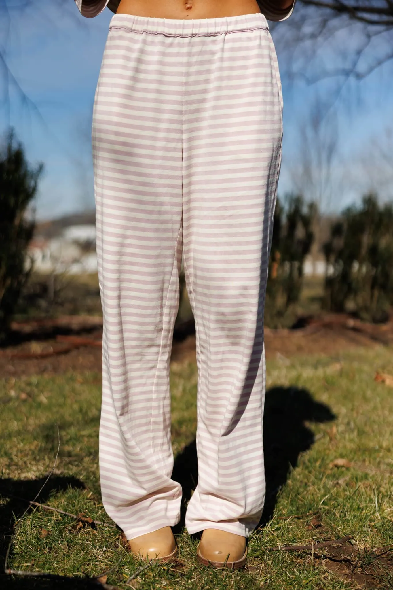 Porchlight Pink Striped Pants sold by LANE 201