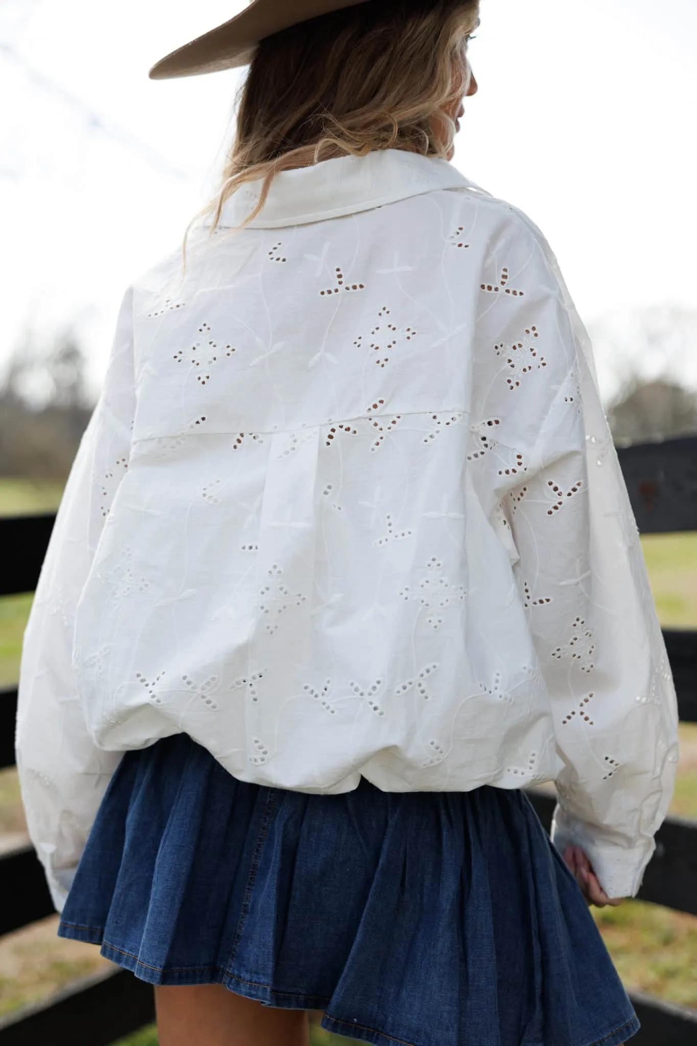 Layered Eyelet Blouse sold by LANE 201 product image thumbnail 2