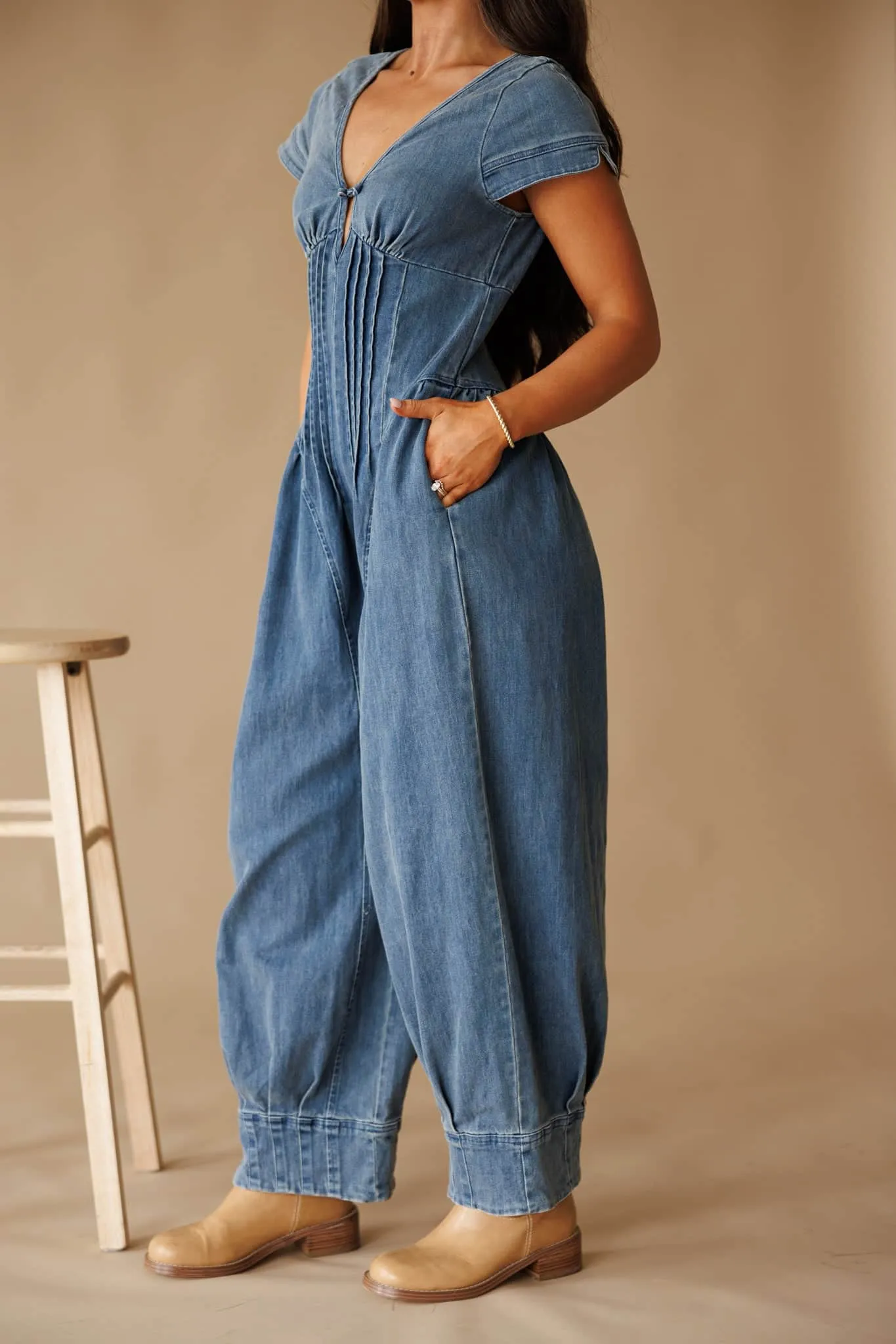 Stevie Denim Jumpsuit sold by LANE 201 product image thumbnail 3