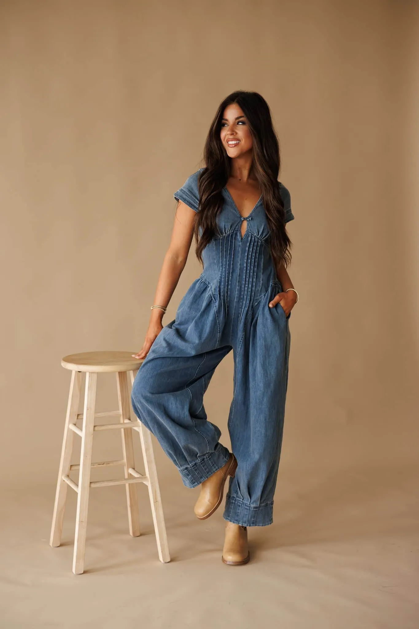 Stevie Denim Jumpsuit sold by LANE 201 product image thumbnail 5
