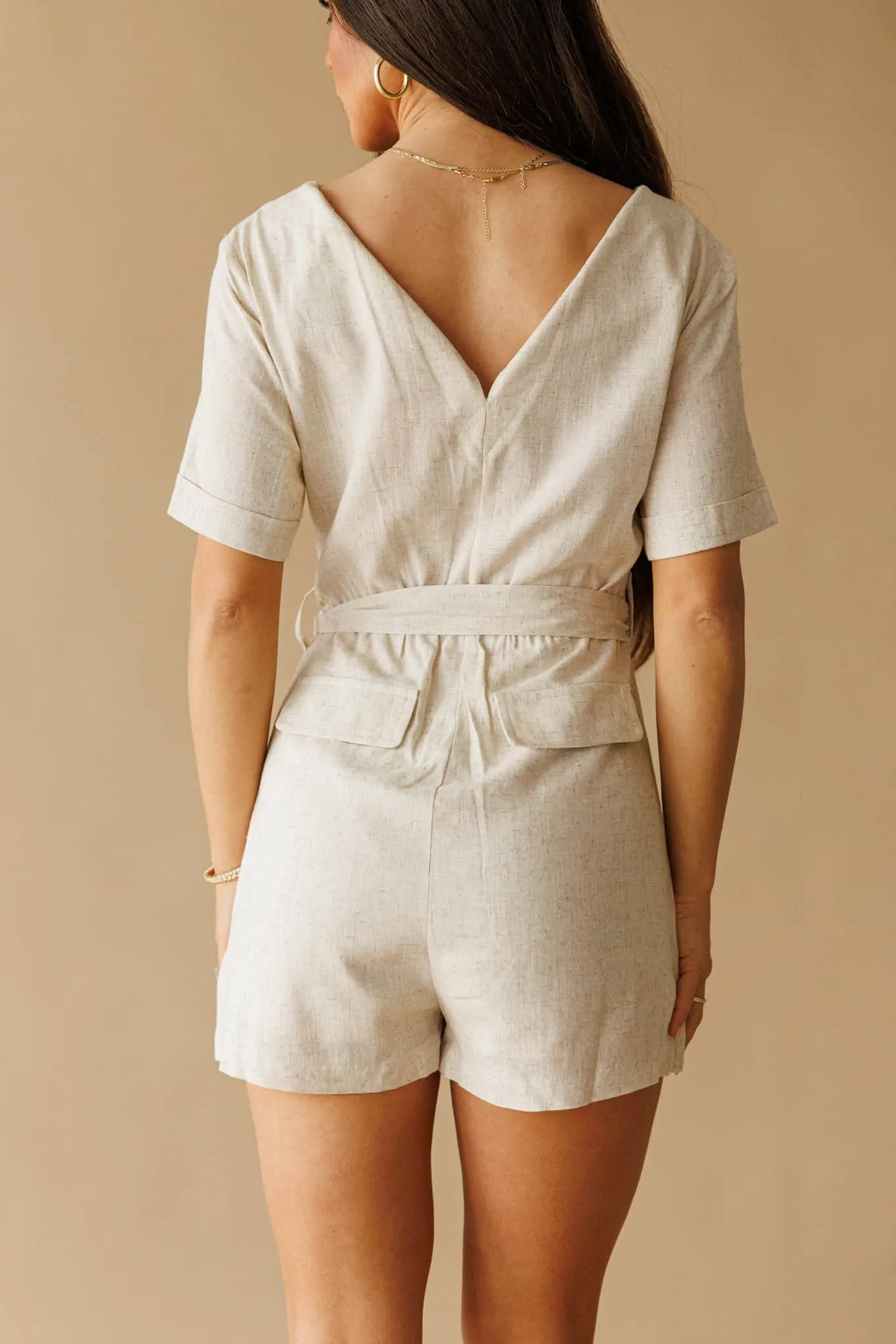 The Portside Linen Romper sold by LANE 201 product image thumbnail 3