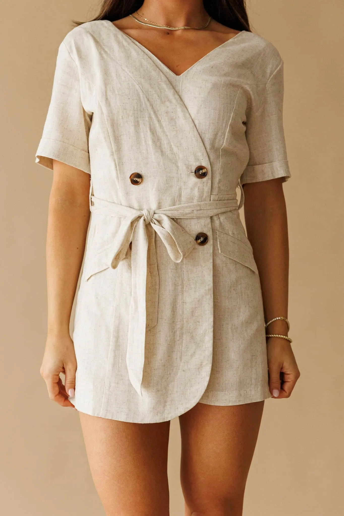 The Portside Linen Romper sold by LANE 201 product image thumbnail 2