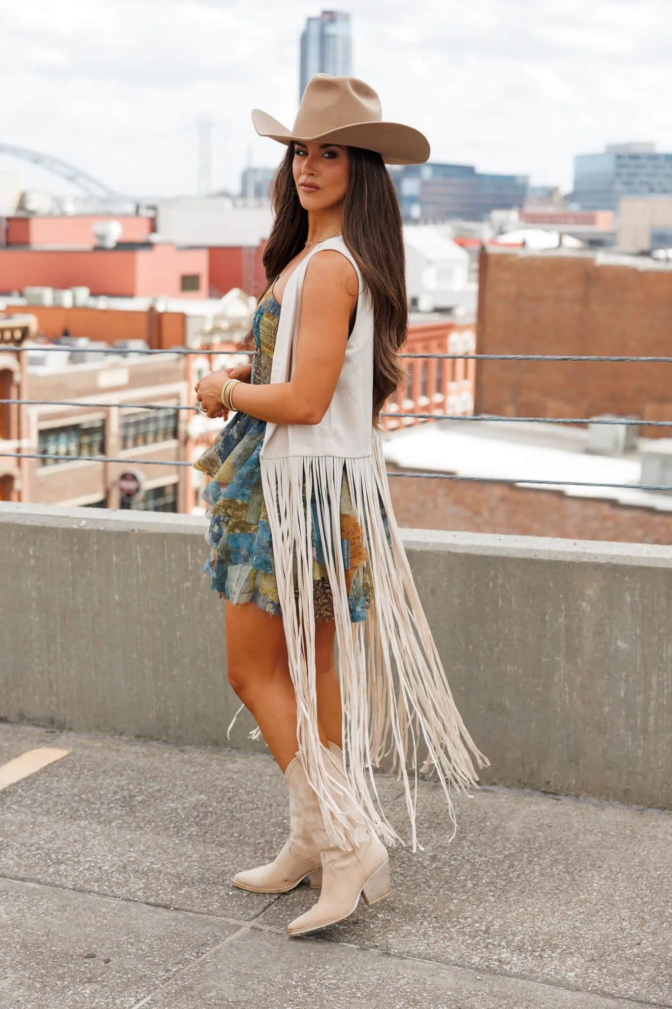 Fringe Forecast Vest sold by LANE 201