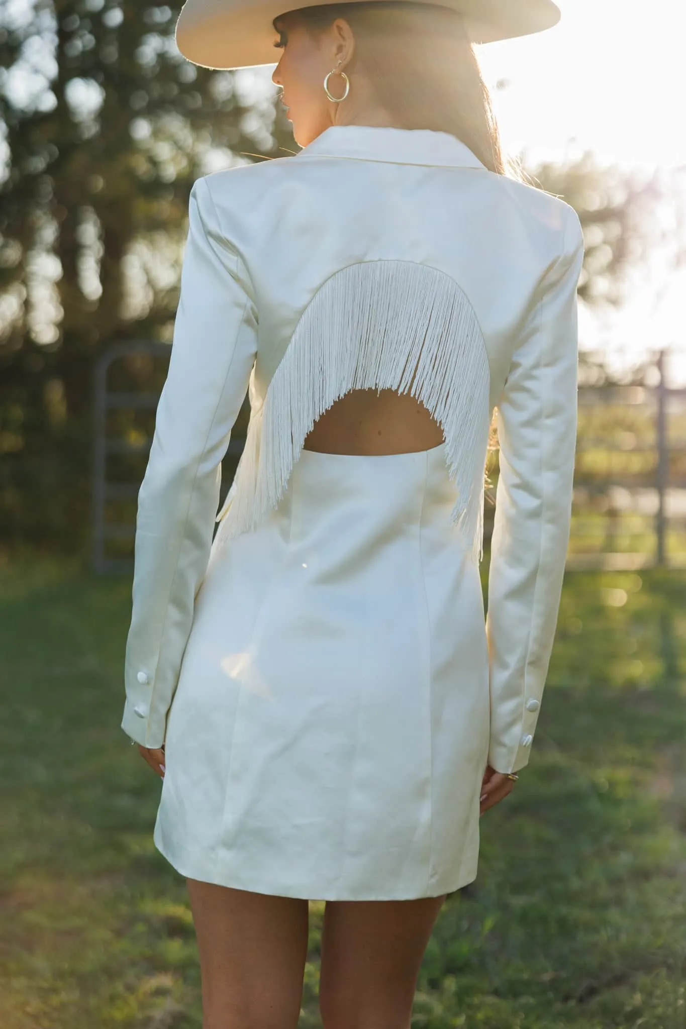 Tassel Satin Blazer Dress sold by LANE 201 product image thumbnail 5