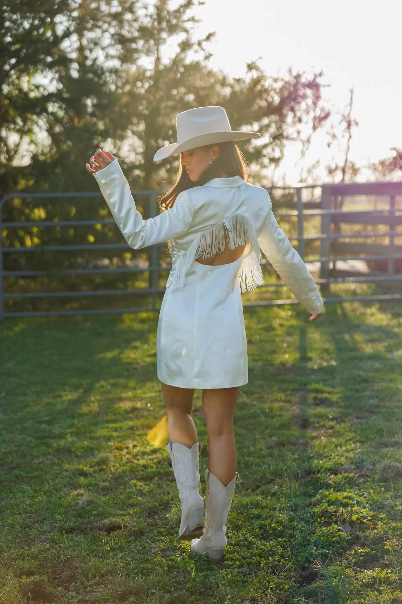 Tassel Satin Blazer Dress sold by LANE 201