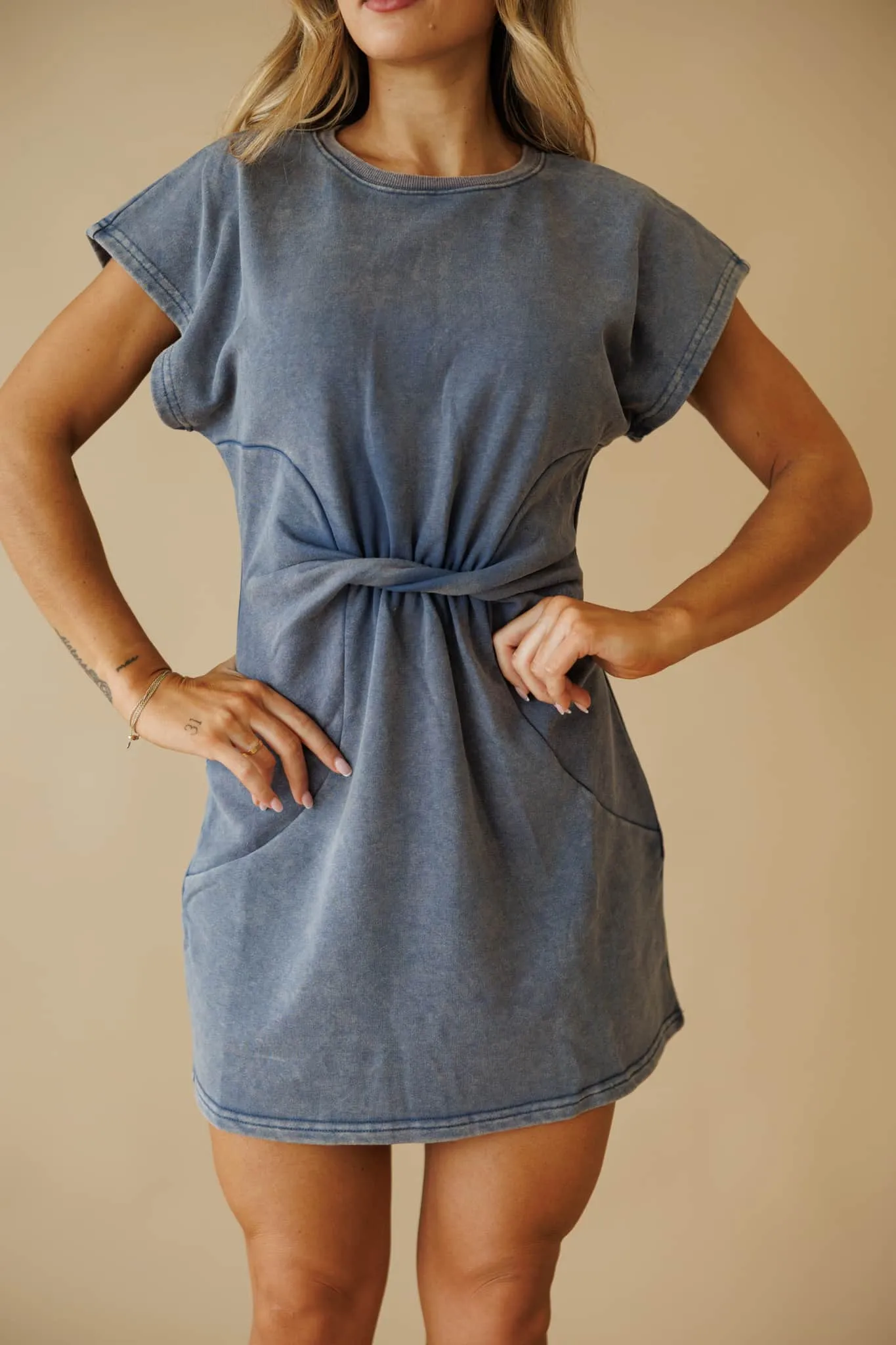 Twisted Mineral Wash Dress sold by LANE 201 product image thumbnail 2