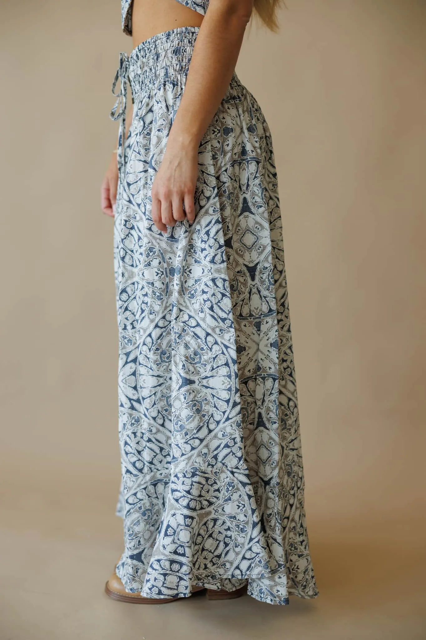FSC0321-LA Printed Woven Maxi Skirt sold by LANE 201 product image thumbnail 3