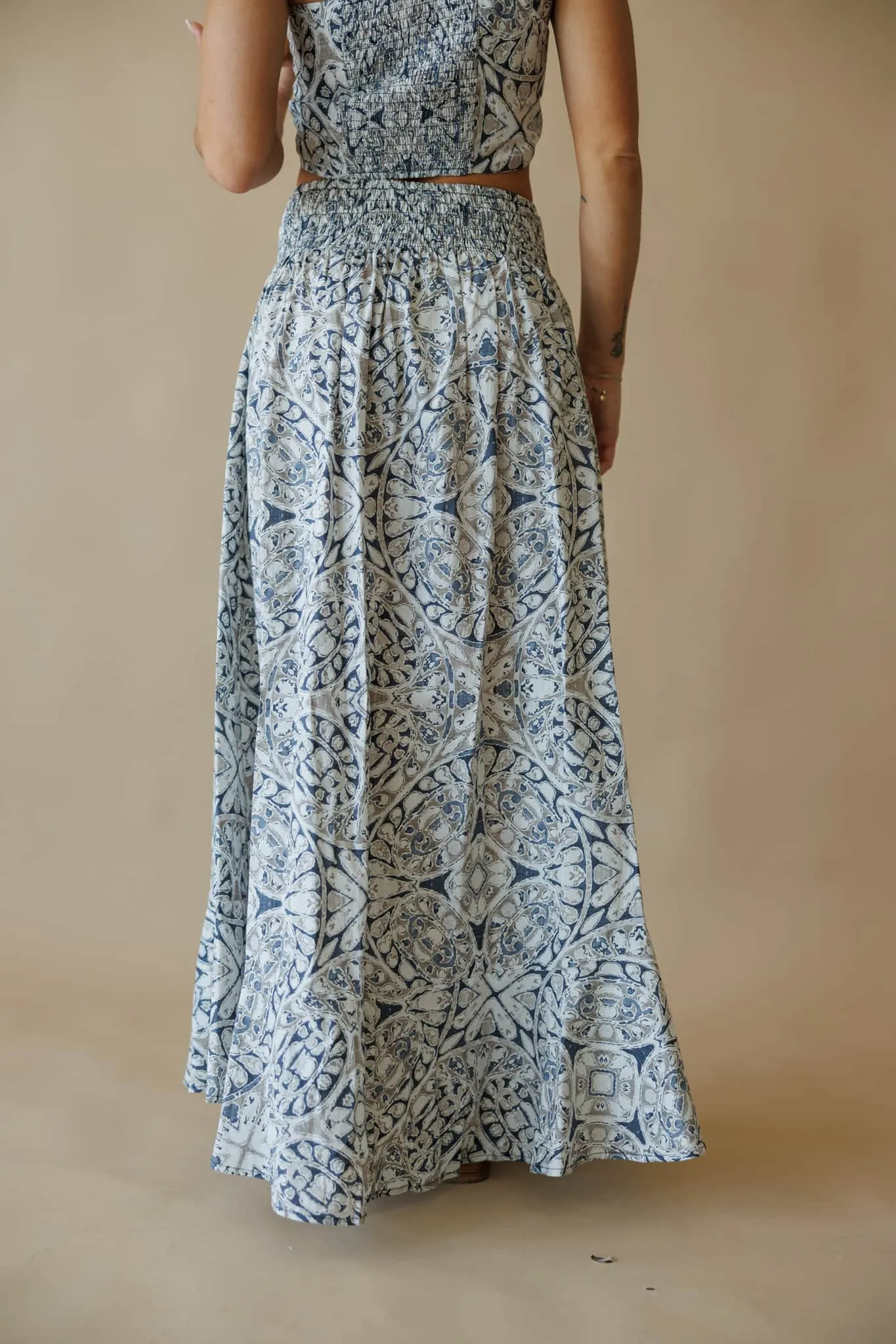 FSC0321-LA Printed Woven Maxi Skirt sold by LANE 201 product image thumbnail 4