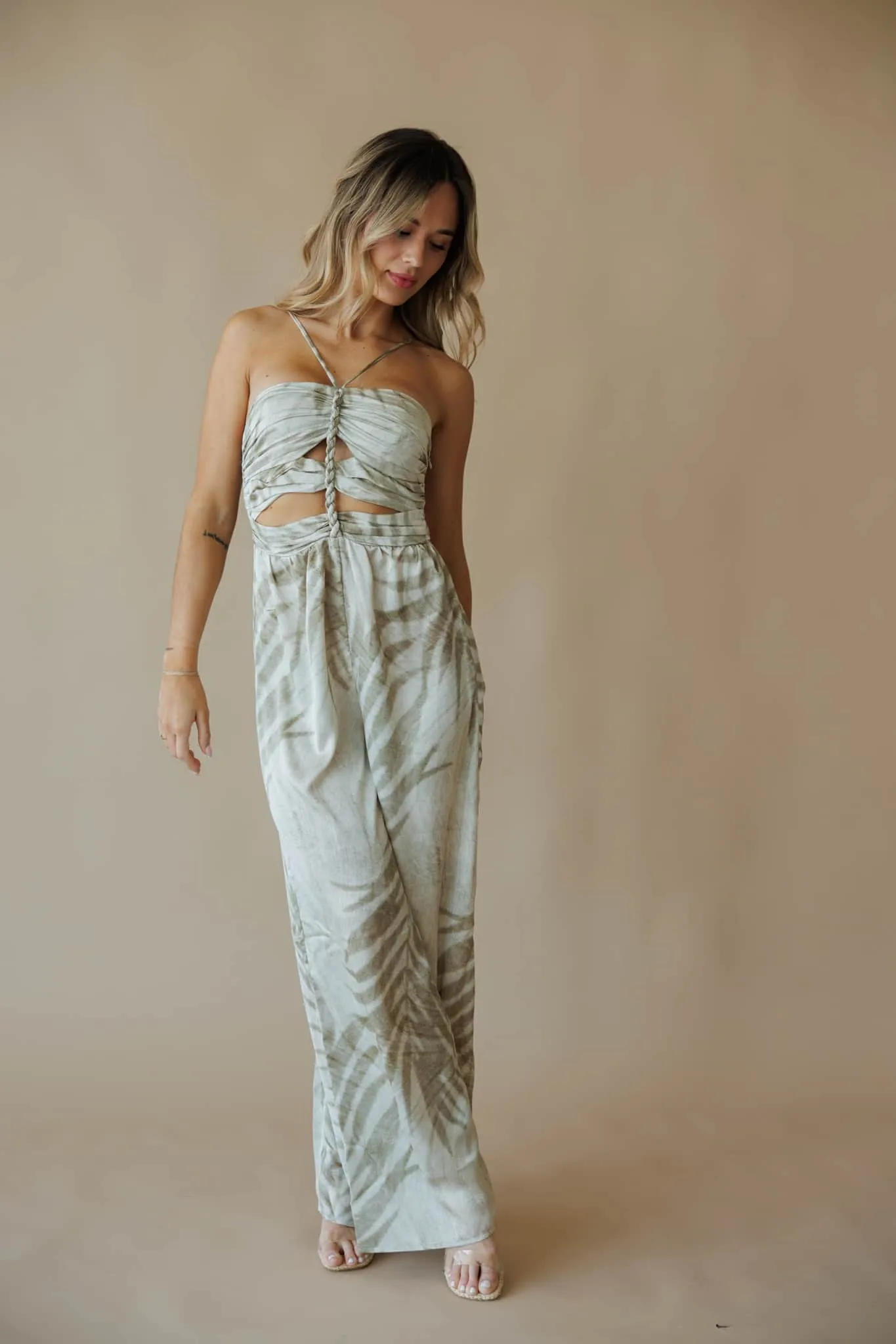 Palm Leaf Jumpsuit sold by LANE 201