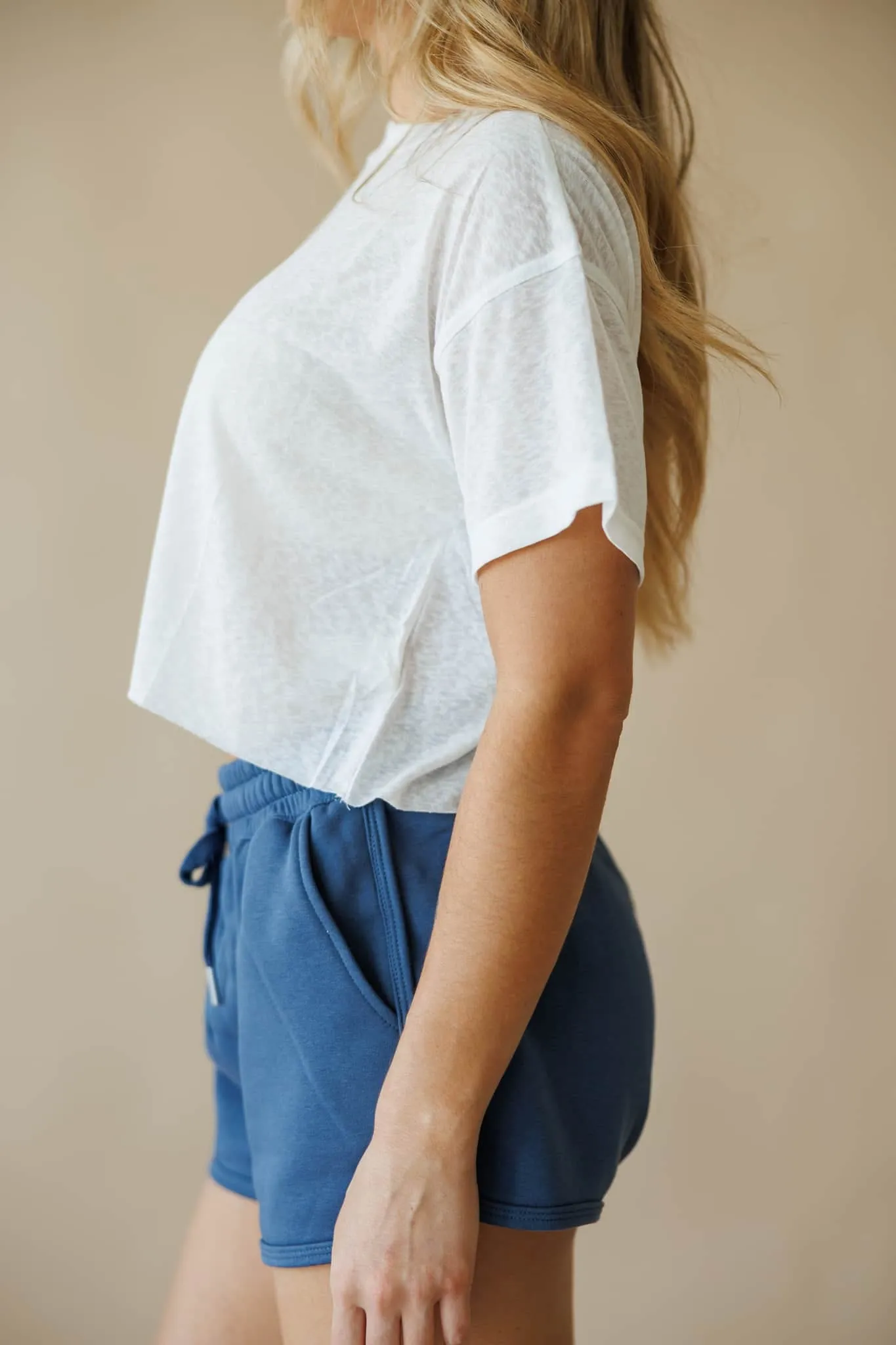 Cropped Raw Hem Tee sold by LANE 201 product image thumbnail 3