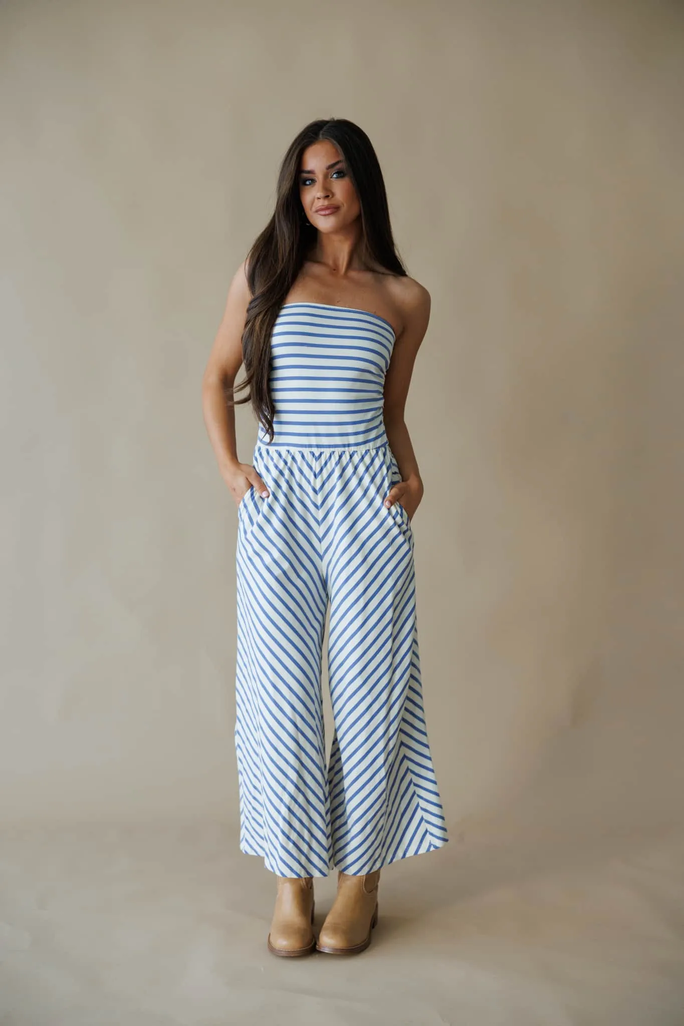 Terri Striped Jumpsuit sold by LANE 201