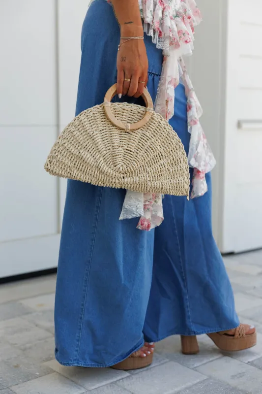 Seaside Straw Clutch made by Fame Accessories